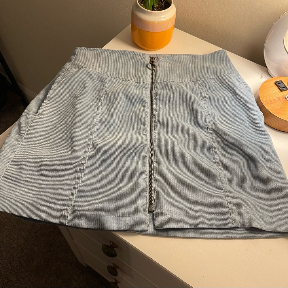 Light Blue Corduroy Skirt